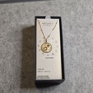 Horoscope Cancer Symbol Pendant Sterling Silver/14K Gold Plate NEW
